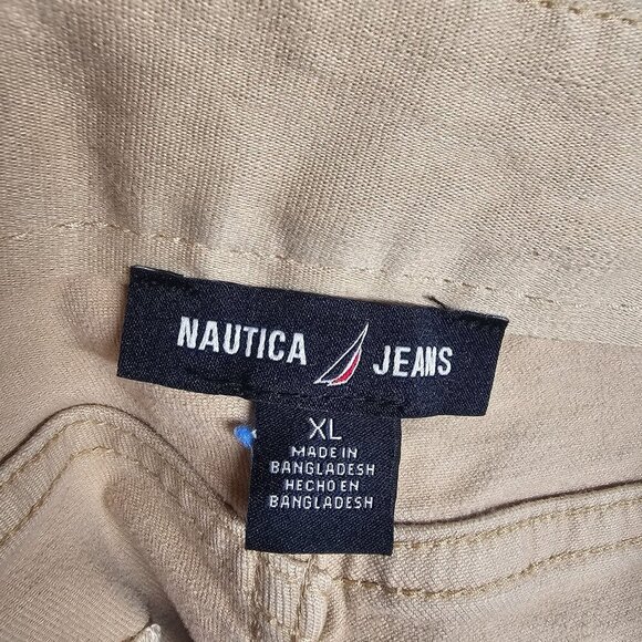 Nautica Jeans Chino Twill Shorts Pull On Stretch Hi-Rise Pockets Beige Womens XL - Picture 4 of 10